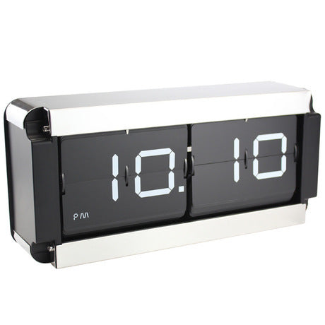 Stainless Steel Desk Clock Desk Clock Fashion Living Room Automatic Page Turning